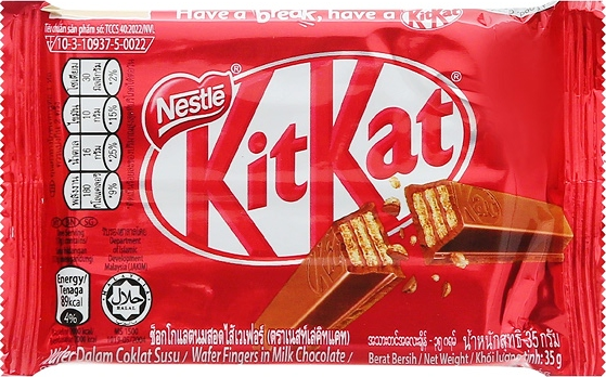 Bánh xốp phủ socola KitKat — Gói 35g (4 thanh)