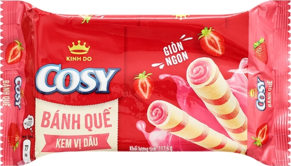 Bánh quế Cosy vị kem dâu — Gói 117.6g