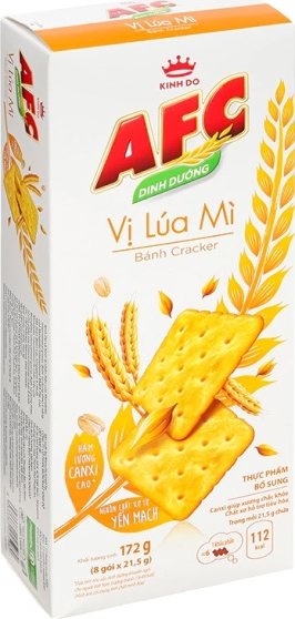 Bánh cracker AFC Dinh Dưỡng lúa mì — Hộp 8 gói