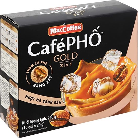 Cà phê MacCoffee Café Phố Gold 3in1 — Hộp 290g