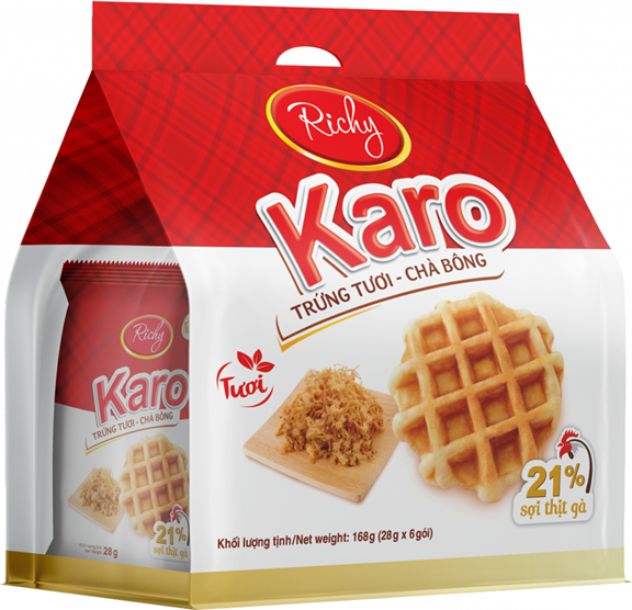 Bánh trứng tươi chà bông Karo — Túi 6 gói x 26g