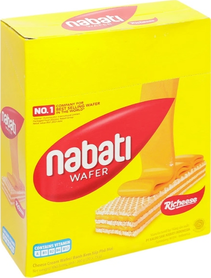 Bánh xốp nhân phô mai Nabati (Richeese) — Hộp 300g (20 gói)